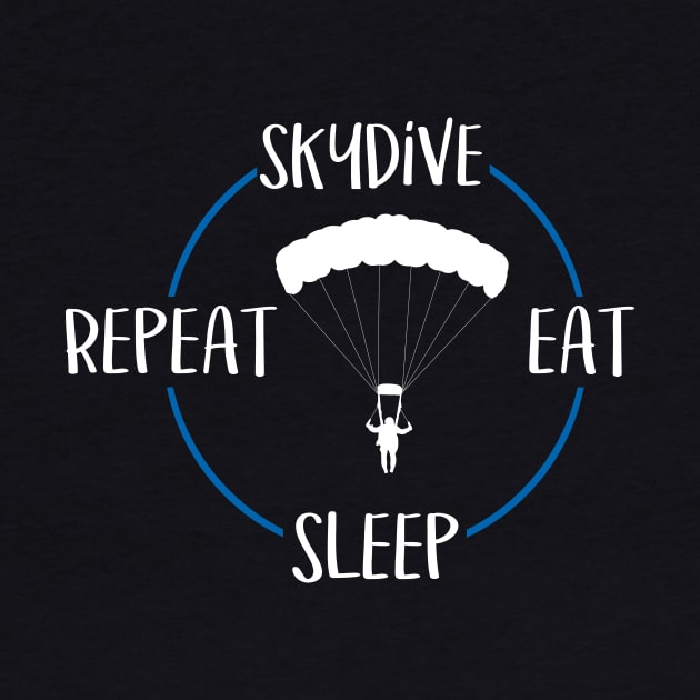 Skydive Eat Sleep Repeat Gift For Skydivers & Parachutists by OceanRadar